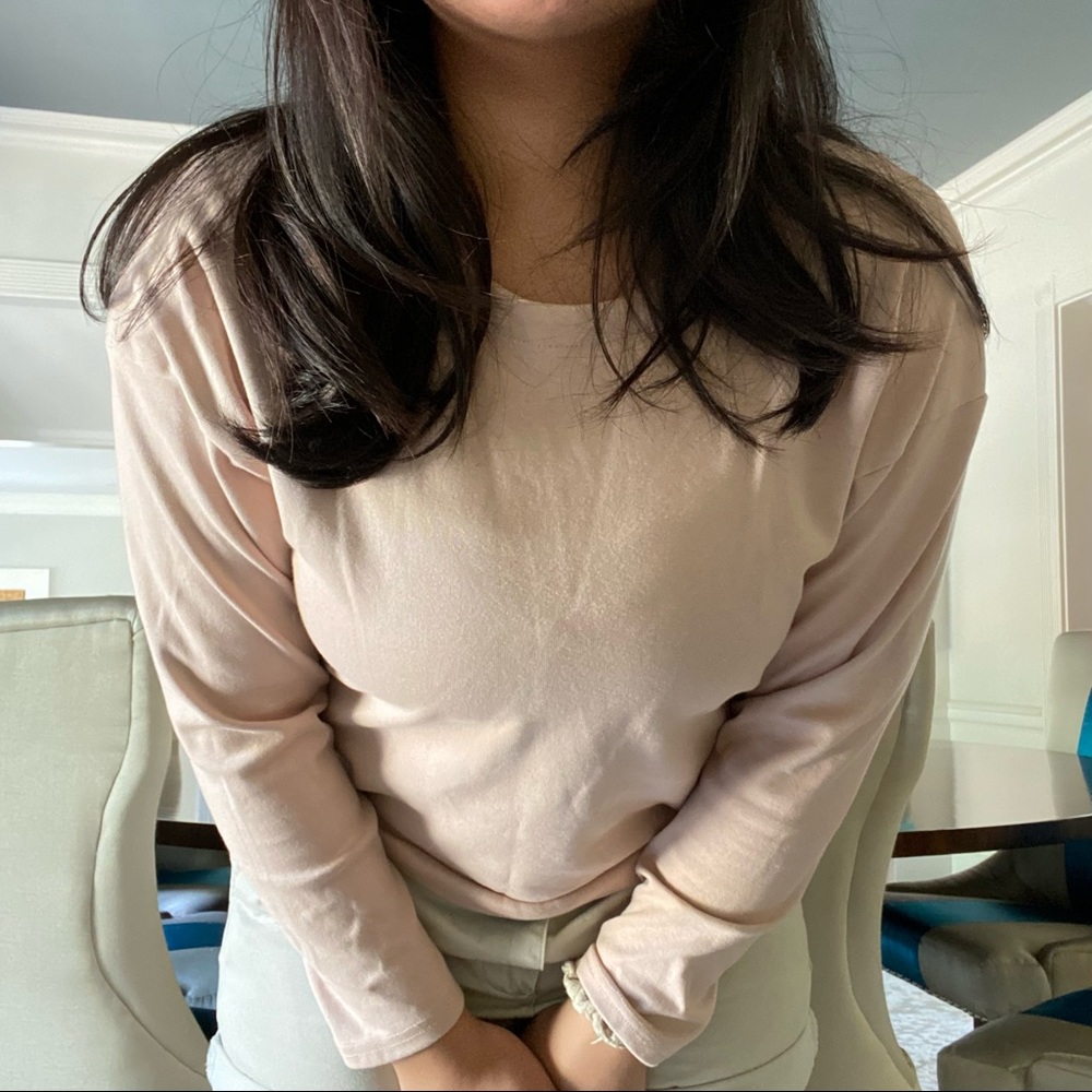 Baby Pink Longsleeve Bow Top!